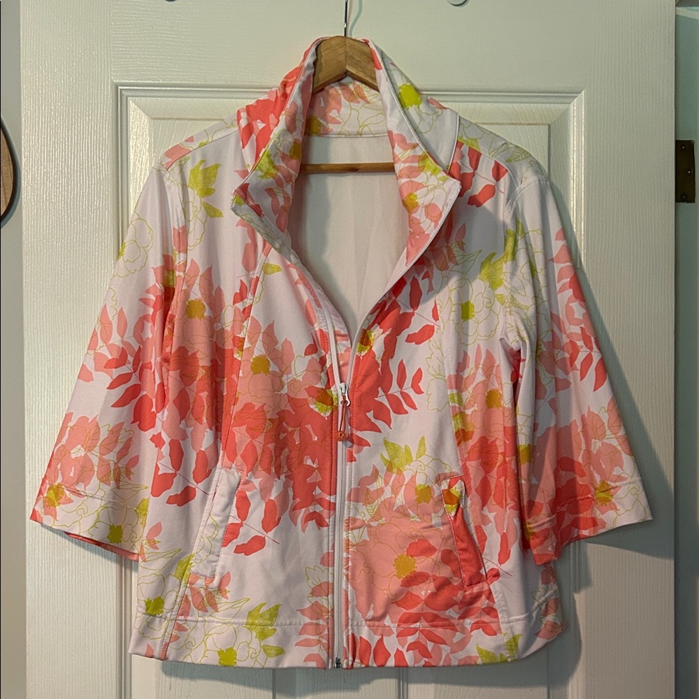 Lululemon Coral Floral Zip-Up Jacket